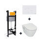 Pack WC Bâti-support SIDER - Cuvette suspendu - Sans bride - Plaque de commande double touche 