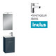 Meuble lave-main anthracite avec miroir + mitigeur lavabo - SIDER