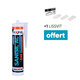 Mastic silicone - Fixpro - Sanisil AC - Blanc - Vendu par 12 + 1 Applicateur de silicone offert