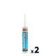 Lot de 2 mastics-colles PU - SOUDAL - Soudaflex 45 FC - Blanc - Spécial extérieur - 310 mL