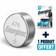 Lot de 12 piles bouton alcalines LR44 - ENERGIZER - A76 - 1,5 V - + 4 piles AAA OFFERTES