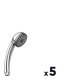Lot de 5 douchettes - Simplex - Odyssea - 1 jet - Chromé