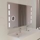 Ensemble meuble de salle de bain PMR - CREAZUR - Meuble + double vasque + miroir LED - 120 cm – Blanc