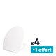 Lot de 4 + 1 OFFERT - Abattant de toilette HOP - 44,5 x 37,8 cm
