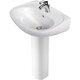 Pack lavabo complet – SIDER – Mitigeur City 2 – 55 x 42 cm – Avec colonne - Blanc / chromé