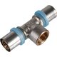 Raccord à sertir en T avec raccordement gaz - Multi couche - RBM - Femelle