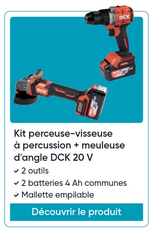 photo kit perceuse-visseuse à percussion et meuleuse d'angle 20V