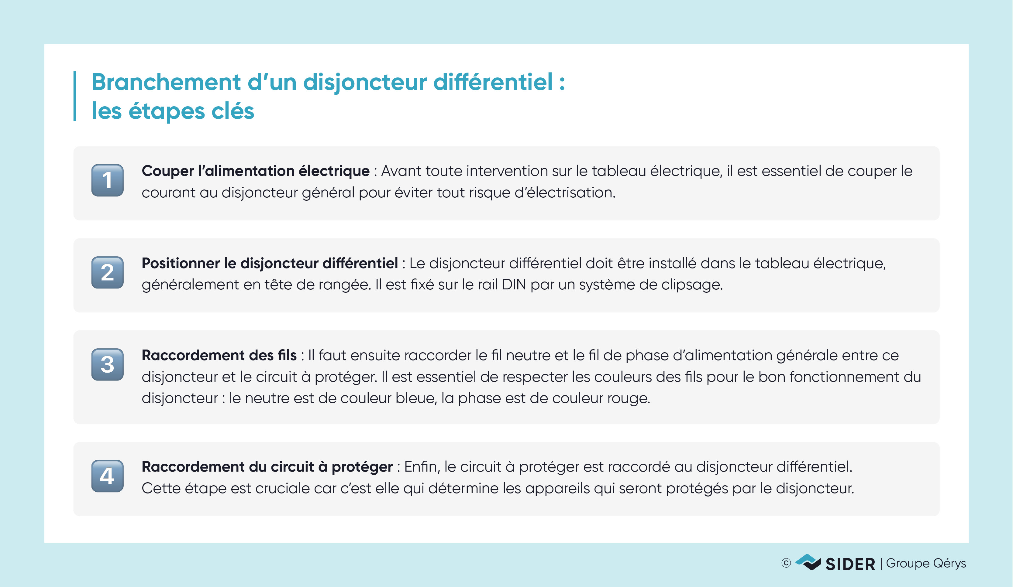 branchement d'un disjoncteur différentiel