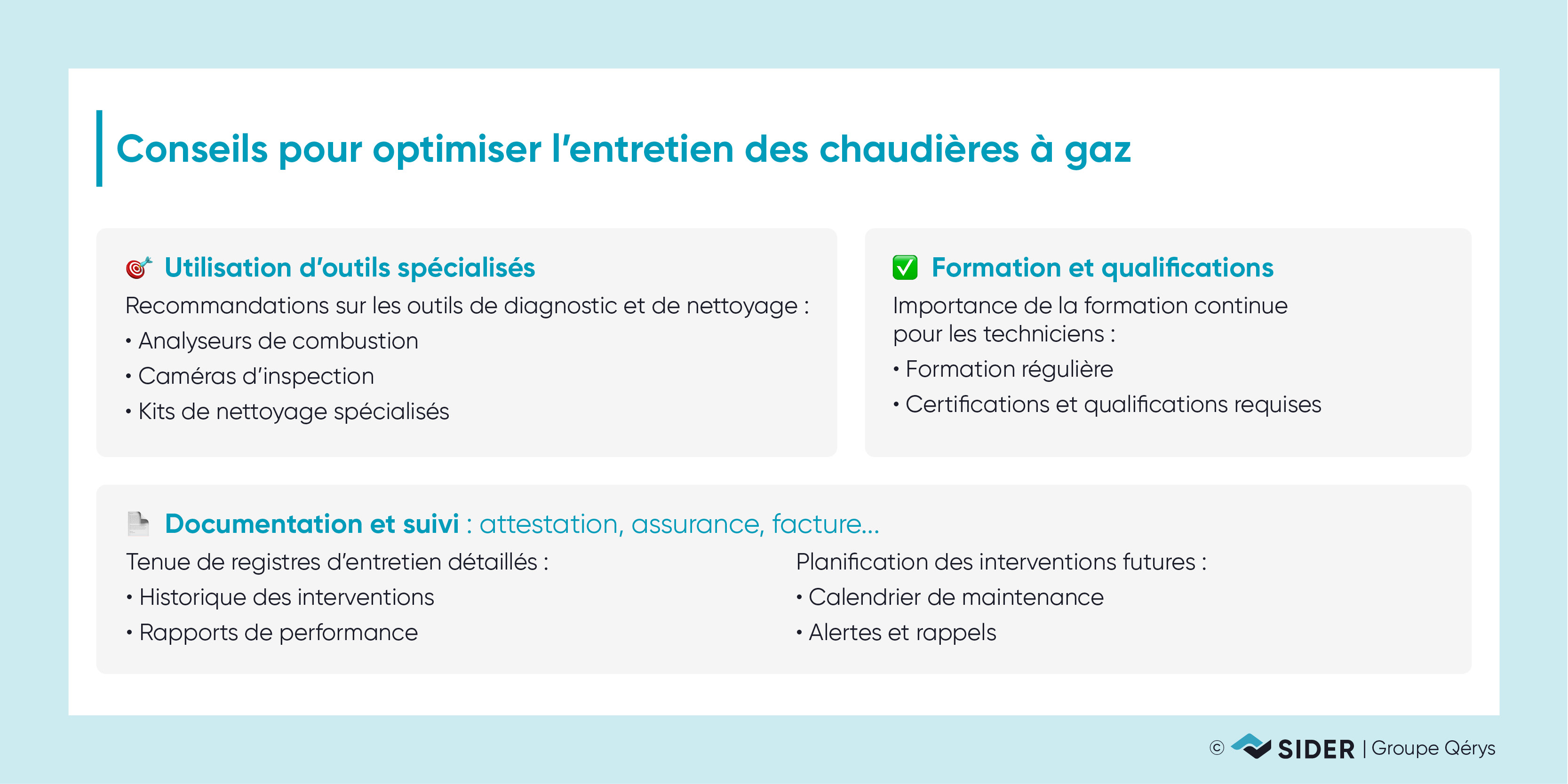 conseil optimisation des chaudières à gaz